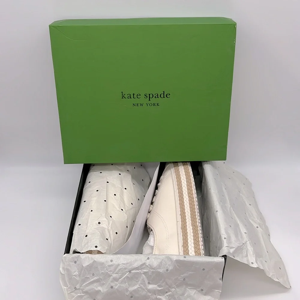 Kate Spade New in Box Taylor Sneakers KG544 Cream